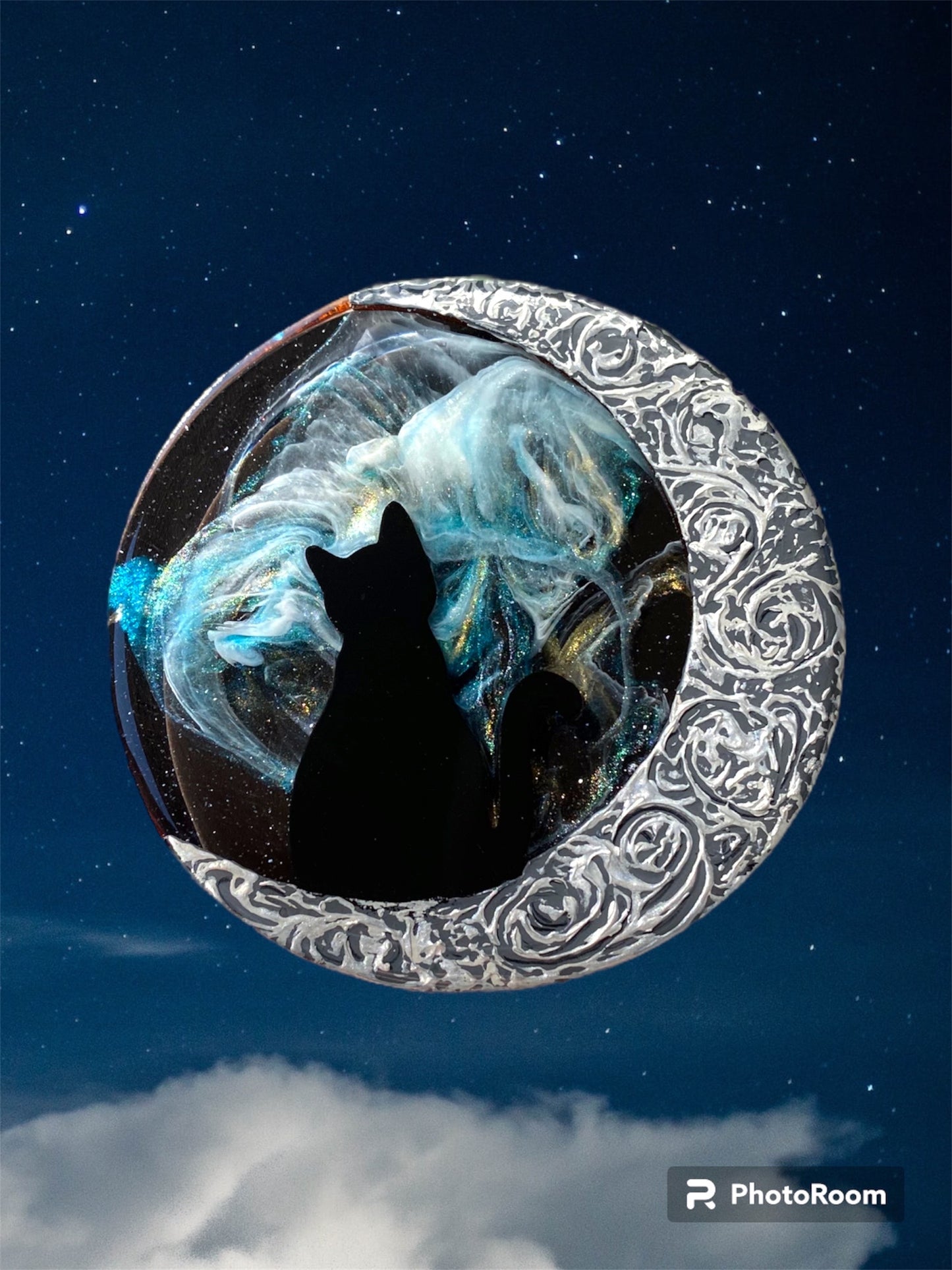 Black cat on the moon