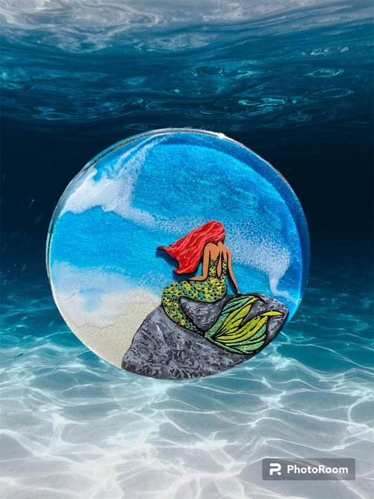 Redheaded Mermaid Overlooking the Sea during the Day